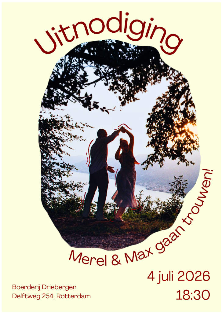 Uitnodiging Merel & Max